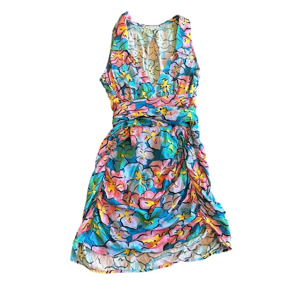 For Love And Lemons | Floral Wrap Mini Dress | S - Picture 2 of 12